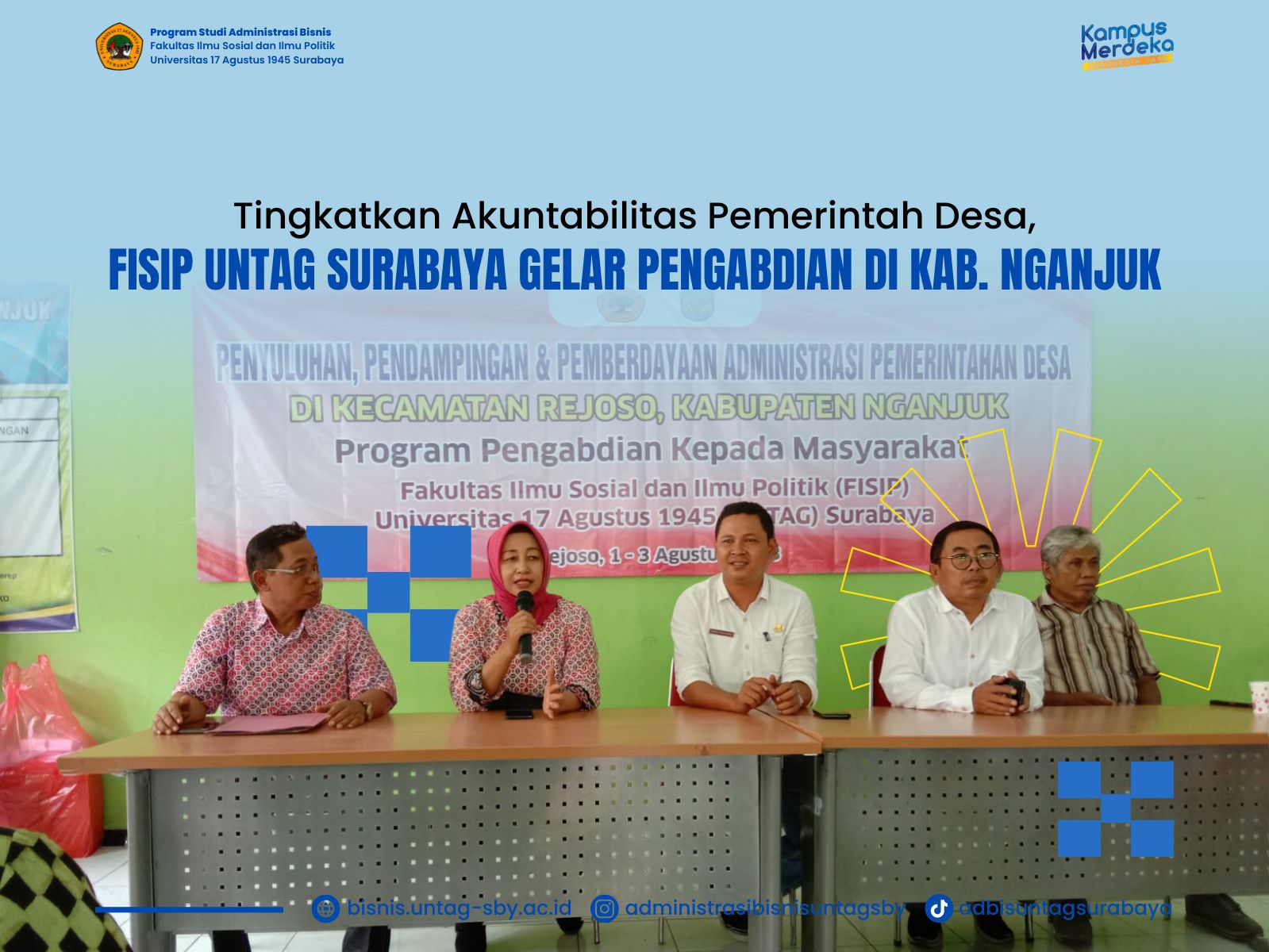 Tingkatkan  Akuntabilitas Pemerintah Desa, Fisip Untag Surabaya Gelar Pengabdian di  Kab. Nganjuk
