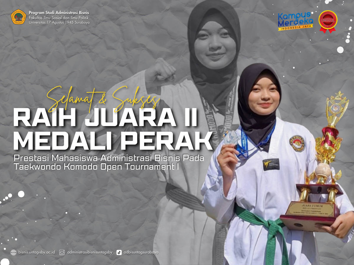 Mahasiswi AdBis Berhasil Raih Juara II dan Medali Perak Pada Taekwondo Komodo Open Tournament 1