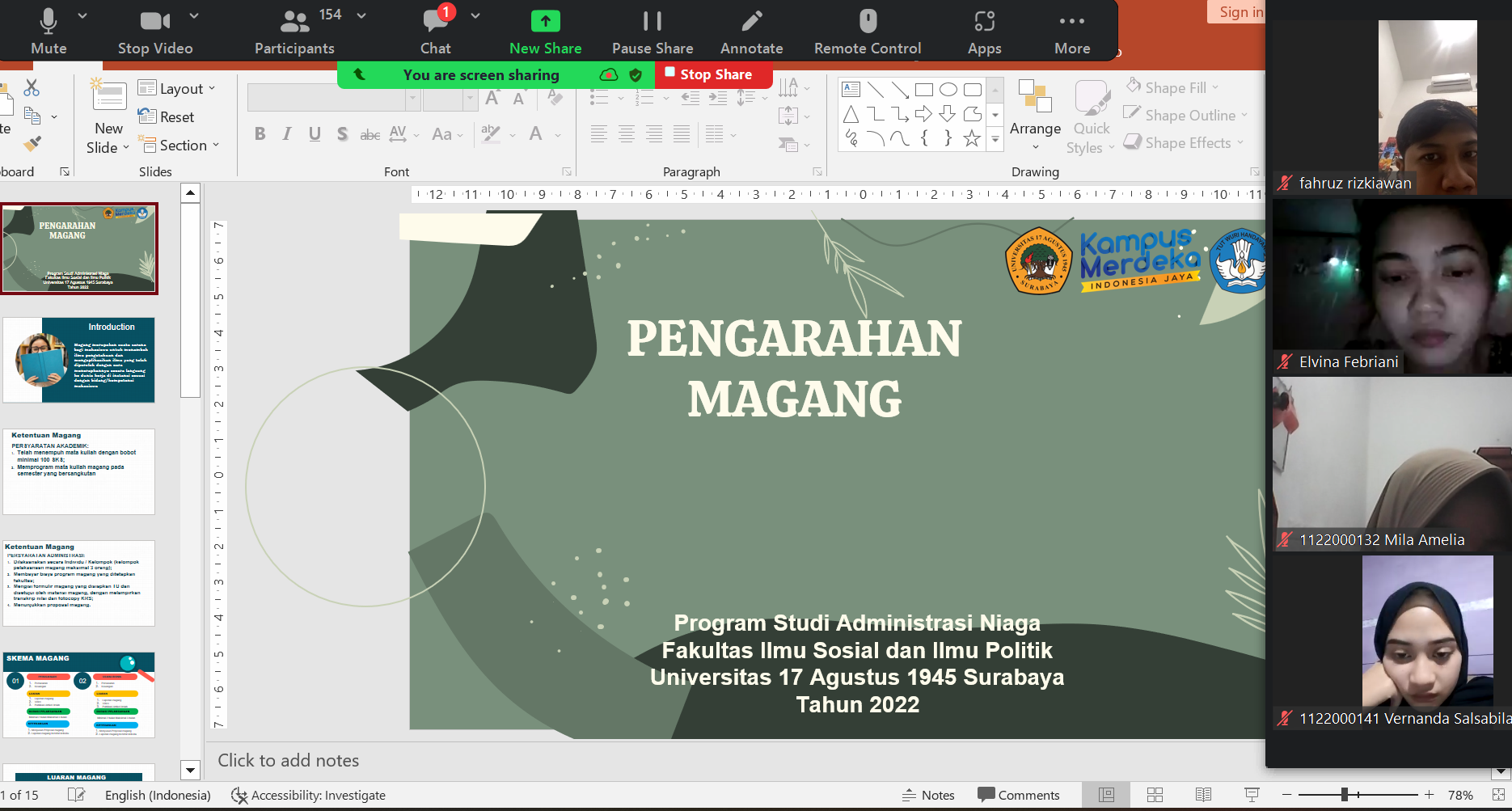 Pastikan Kesiapan Praktik Kerja Bagi Mahasiswa, Prodi Adbis Untag Surabaya Gelar Pembekalan Magang 