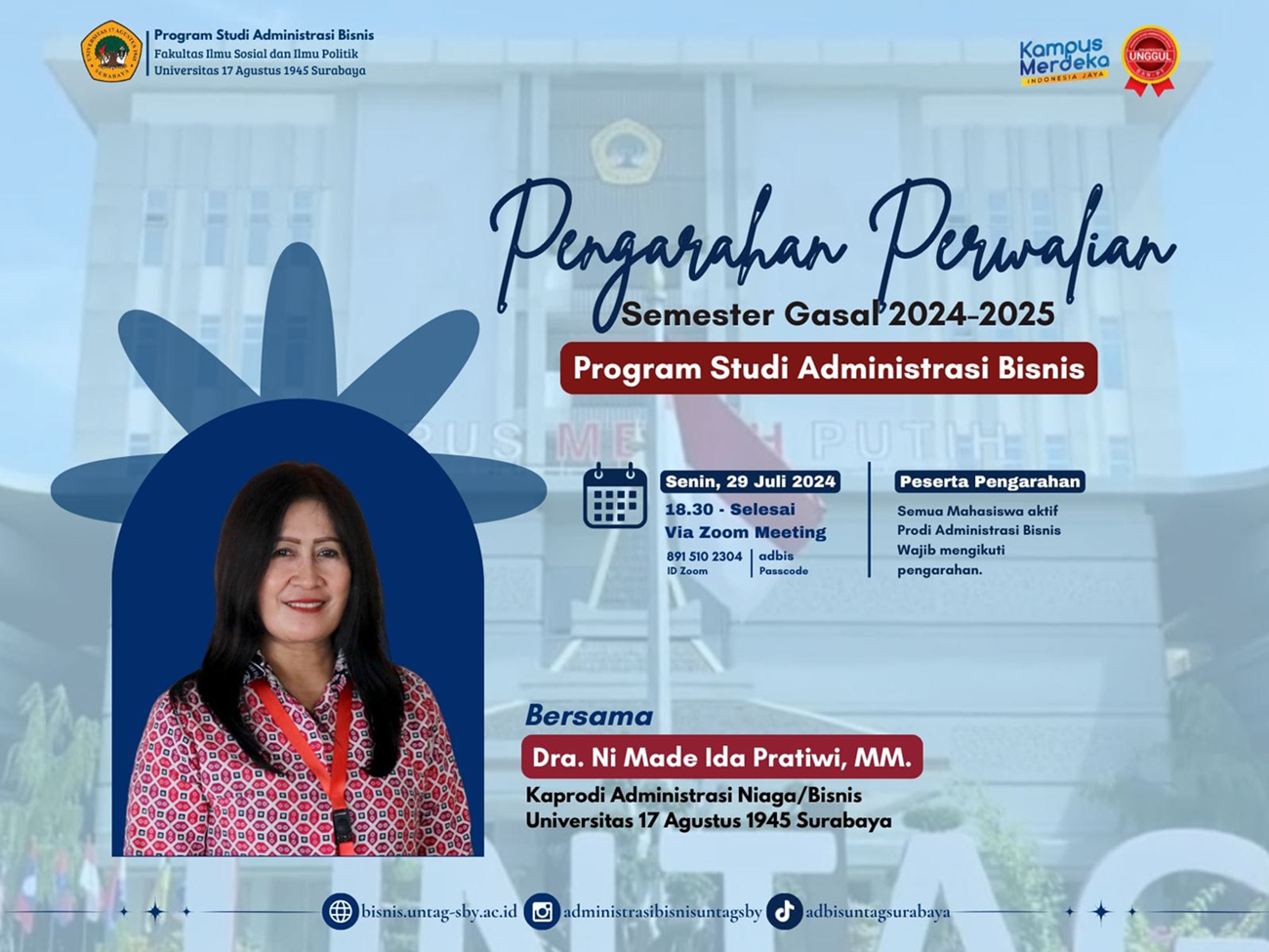 Pengarahan Perwalian KRS Semester Gasal 2024/2025 