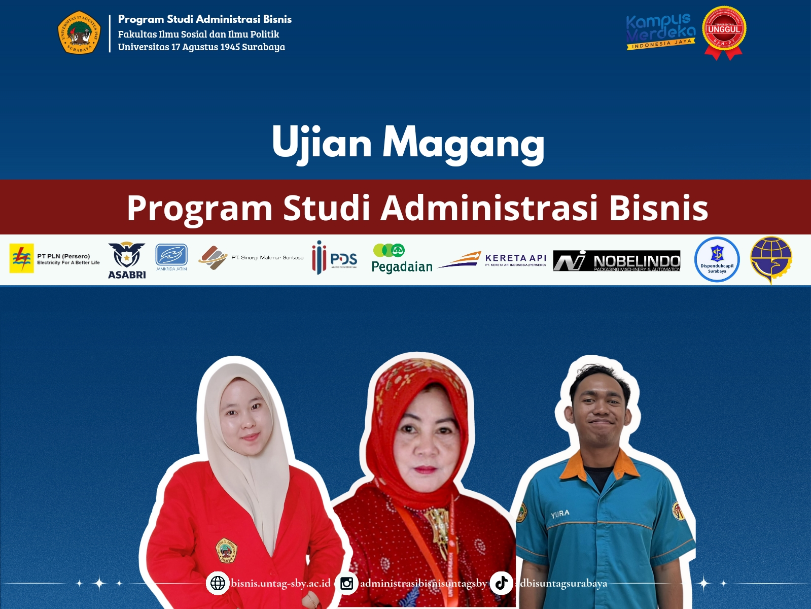 Mahasiswa Administrasi Bisnis Untag Surabaya  Menjalani Sidang Magang Periode Genap 2024