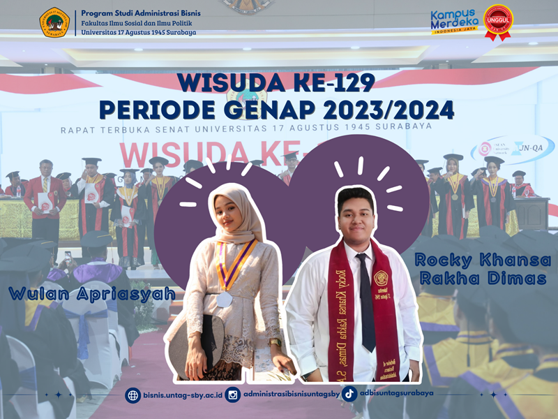 UNTAG Surabaya Berhasil Menggelar Wisuda ke-129  Periode Genap 2023/2024