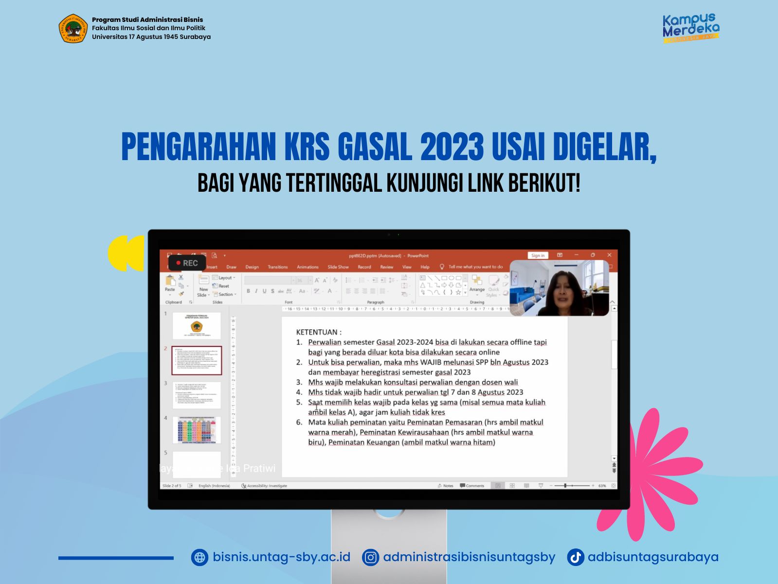 Pengarahan KRS Gasal 2023 Usai Digelar, Bagi yang Tertinggal Kunjungi Tautan Berikut!