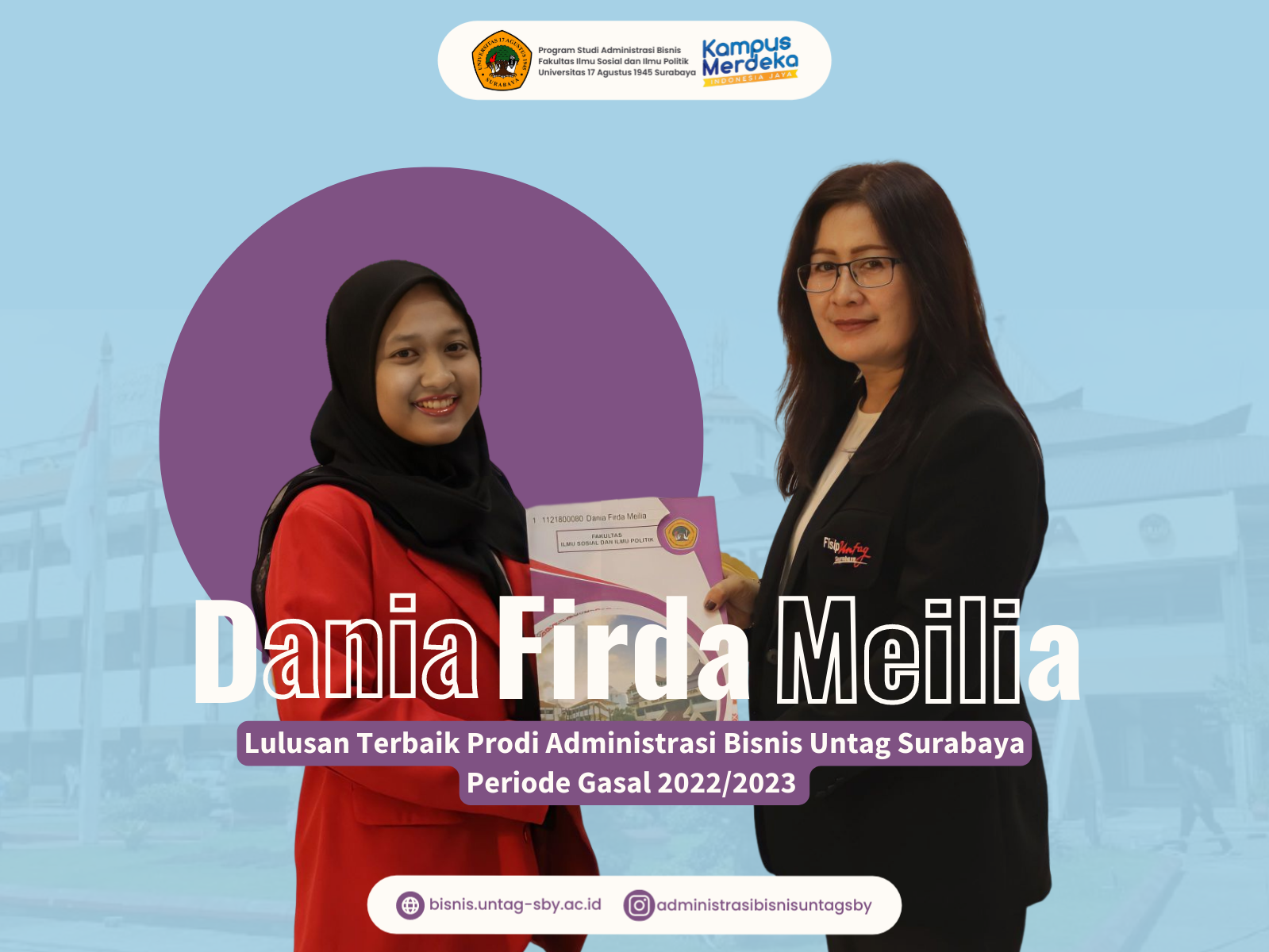Hasil Tak Mengkhianati Usaha, Dania Firda: Dari Awal Kuliah Sudah Mempersiapkan Jadi Lulusan Terbaik