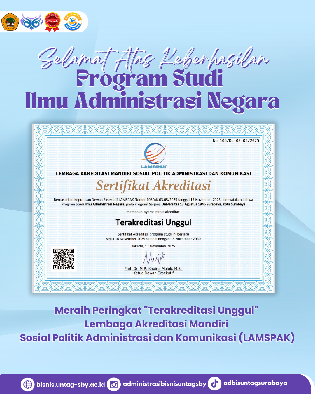 Selamat Atas Keberhasilan Ilmu Administrasi Negara