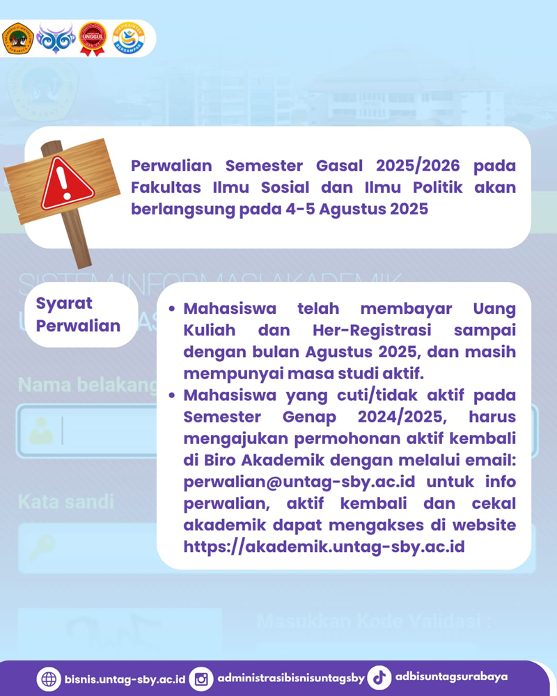 2 Hari Menuju Pelaksanaan Perwalian Semester Gasal 
