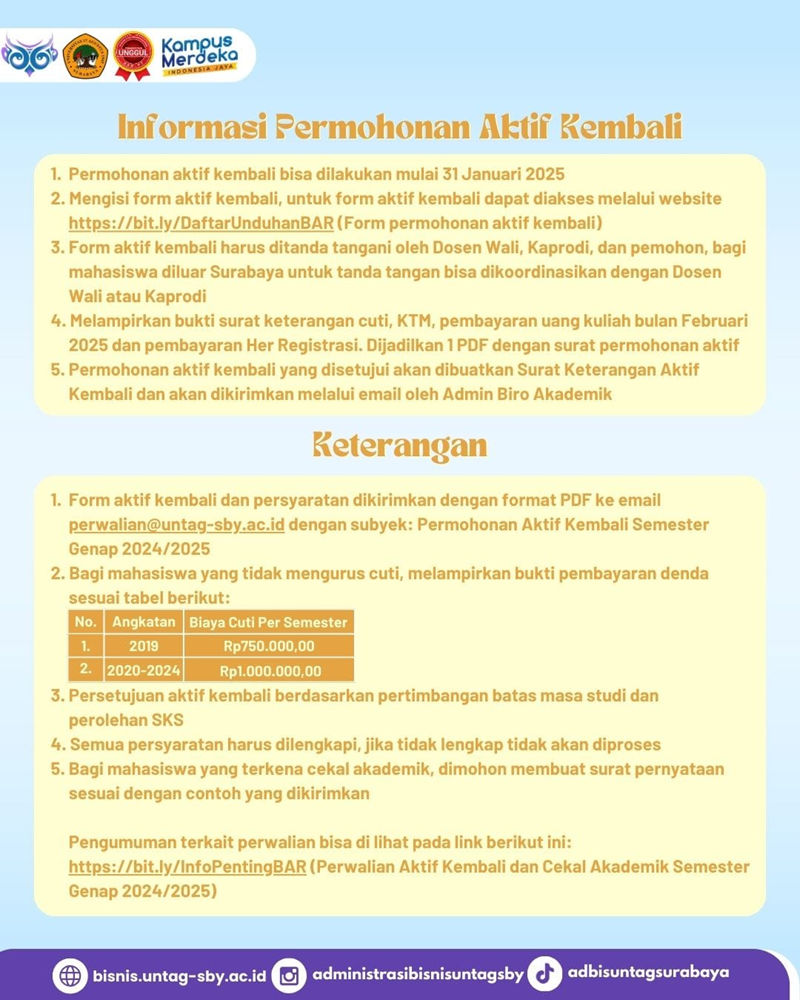 Informasi Seputar Aktif Kembali