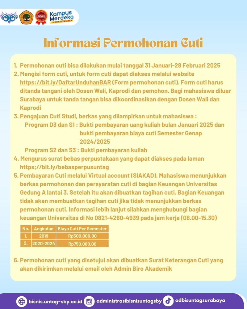 Informasi Seputar Permohonan Cuti