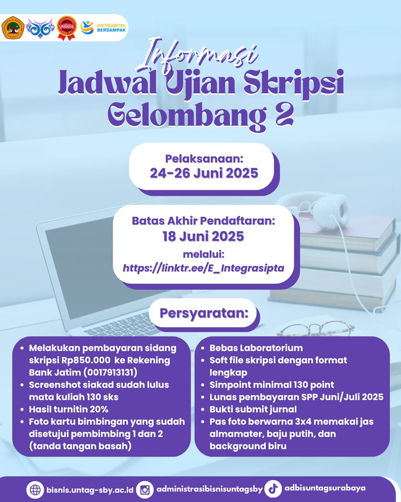 Informasi Jadwal Ujian Skripsi Gelombang 2