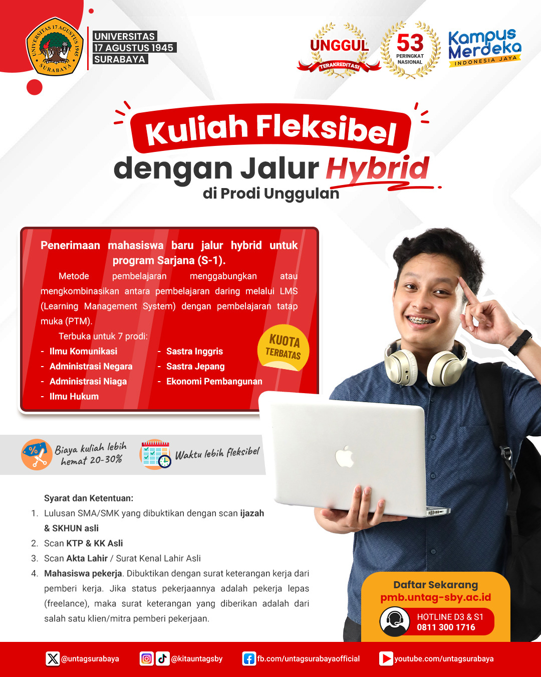 Brosur Jalur Hybrid Untag Surabaya