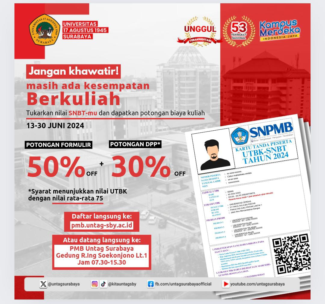 Potongan  Pendaftaran Mahasiswa Baru
