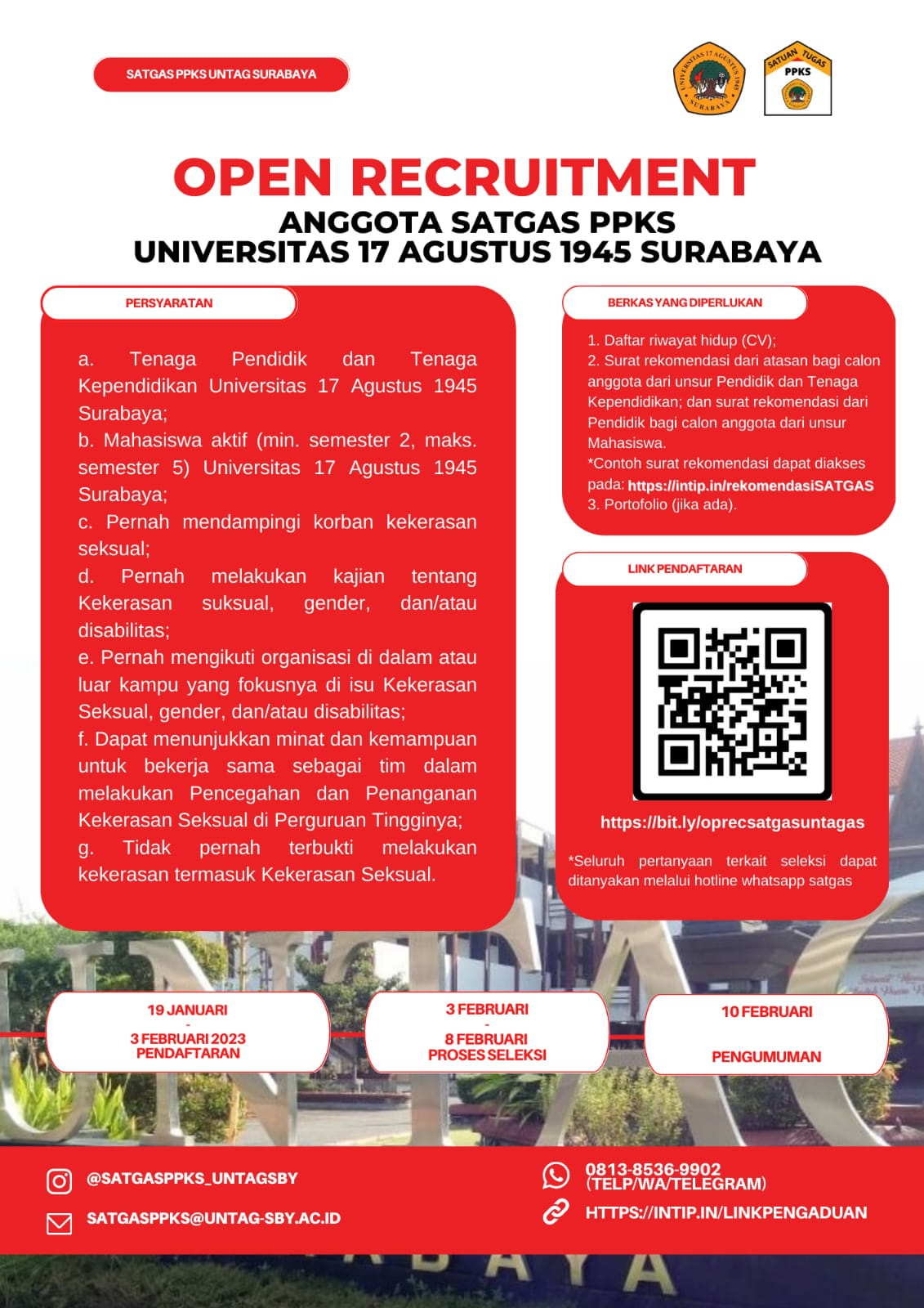 Pendaftaran Anggota Satgas  PPKS